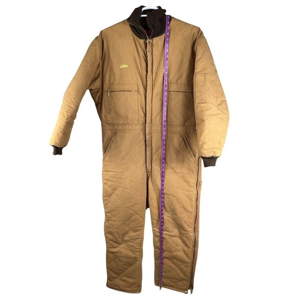 Wear Guard VTG Mens L Short 70s Canvas Pockets Quilted Coveralls Zip Work Wear - Picture 11 of 16